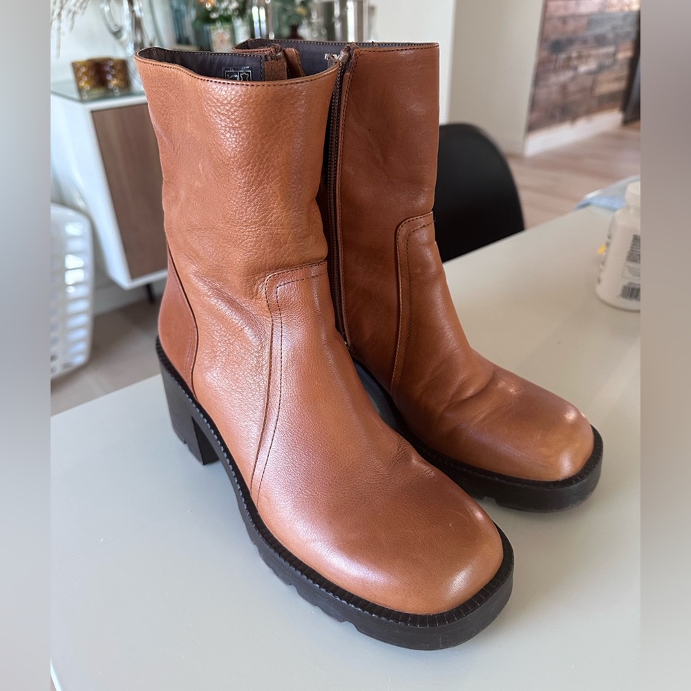 Steve Madden leather booties - WORN ONCE!